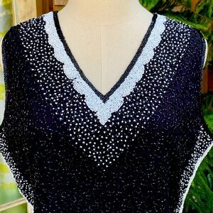 Vintage MARK & JOHN Beaded Evening Top SZ L